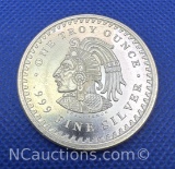 1 Troy Oz .999 Fine Silver Aztec Bullion Coin
