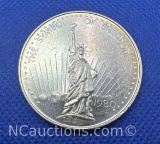 1980 The Symbol Of Freedom 1 Troy Oz .999 Fine Silver Bullion Coin