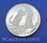 2001 Isle Of Man 1 Troy Oz .999 Fine Silver Crown Bullion Coin