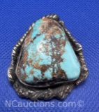 Navajo Sterling Silver Turquoise Pendant 31 Grams