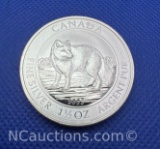 2014 Canadian Wolf 1 1/2 Troy Oz .9999 Fine Silver Bullion Coin