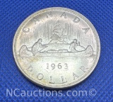 1963 Canadian Dollar 80% Silver Coin 23 grams