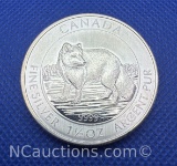 2014 Canadian Fox 1 1/2 Troy Oz .9999 Fine Silver Bullion Coin