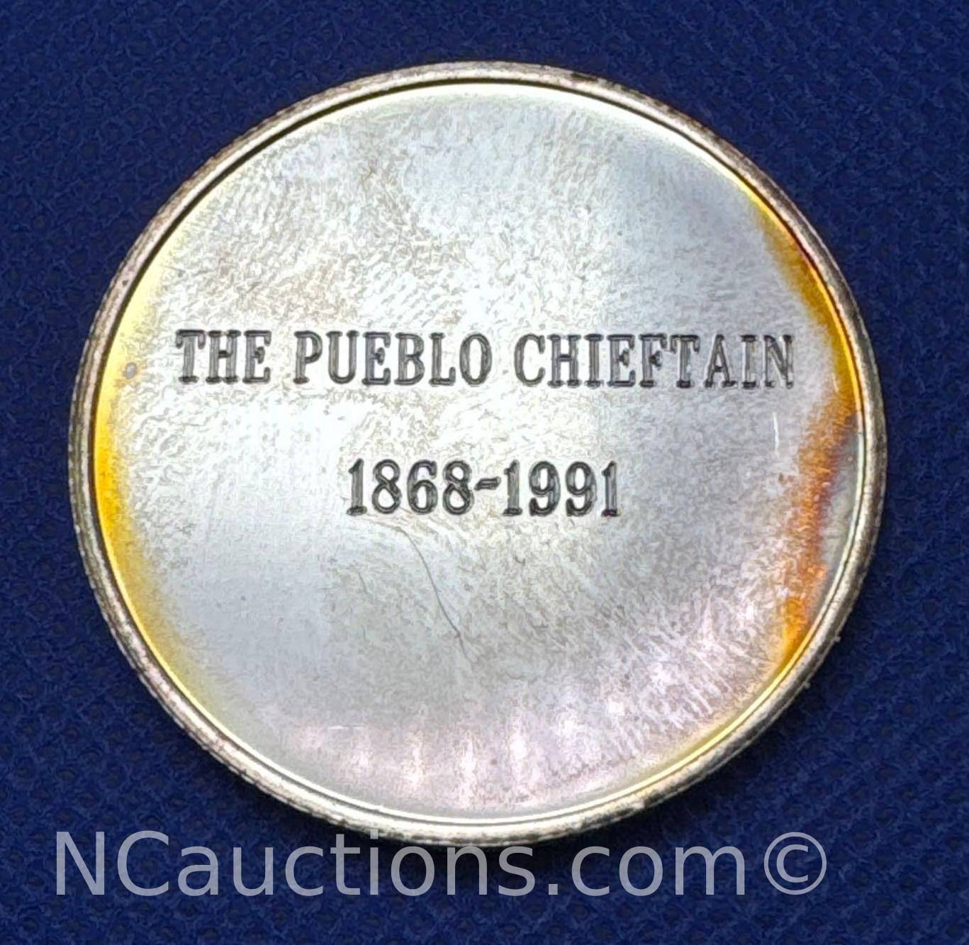 The Pueblo Chieftain 1 Troy Oz .999 Fine Silver | Proxibid