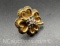 14k Gold Four Leaf Clover Solitaire Diamond 2.9 Grams