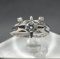 14k White Gold Star Diamond Engagement Ring Set 4 Grams Size 7