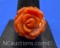 Sterling Silver Coral Rose Ring 4 Grams Size 6.5