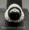 Sterling Silver Black Onyx CZ Ring 6 grams Size 8