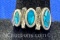 Vintage Sterling Silver Crushed Turquoise Inlay Ring 3 Grams Size 6