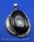 Navajo Sterling Silver Black Onyx Pendant 26 grams