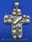 Jay King DTR Sterling Silver Biwa Pearl Cross Pendant 28 grams