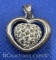 Sterling Silver Rotating Heart In Heart Pendant 4 grams