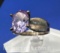 Sterling Silver Oval Purple Stone Ring 3 Grams Size 9.5
