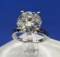 Preveli Sterling Silver Brilliant Round Cut Diamond Ring 3 Grams Size 5.5
