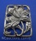 Sterling Silver Flower Brooch Pin 23 grams