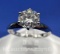 Preveli Sterling Silver Brilliant Round Diamond Ring 2 Grams Size 7.5