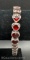 Sterling Silver Red Heart Bracelet 22 grams