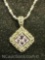 925 India Sterling Silver Amethyst Necklace 6 grams total