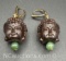 Gold Filled Rusewood Jade Buddha Earrings 13 grams