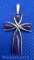 Sterling Silver Purple Stone Cross Pendant