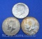 3 Kennedy 40% Silver Half Dollar Coins 34 Grams