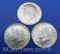 3 1964 Kennedy Half Dollars 90% Silver Coin 37 Grams