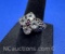 Sterling Silver clear and Red Stone Ring 5 Grams Size 7