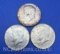 3 Kennedy 40% Silver Half Dollar Coins 34 Gram