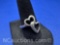 Sterling Silver Double Heart Sister Ring 2 Grams Size 9