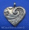 Sterling Silver Beach Seen Heart Pendant 7 Grams