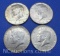 4 Kennedy 40% Silver Half Dollar Coins 45 Grams