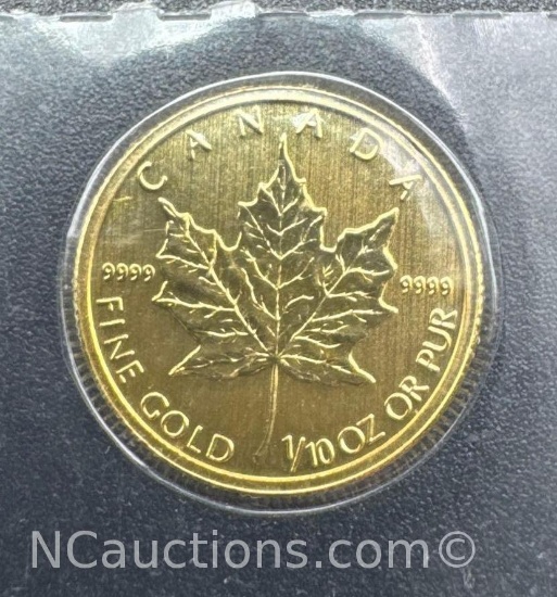2014 Canadian Maple Leaf 1/10 Troy Oz .9999 Fine Gold Bullion Coin