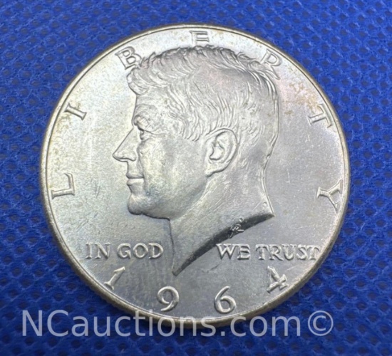 1964 Kennedy 90% Silver Half Dollar Coin 12 grams