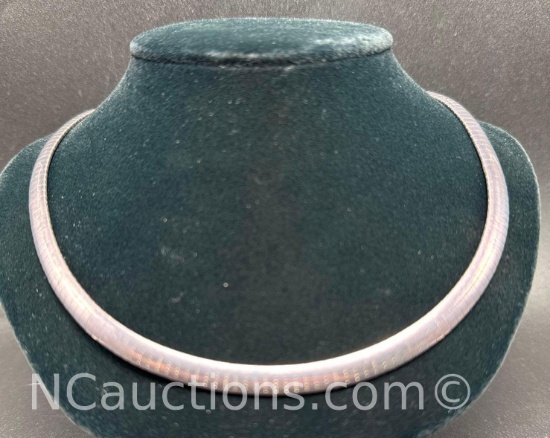 Sterling Silver Omega Chain Necklace 32 Grams