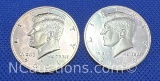 2001 And 2004 Kennedy 90% Silver Half Dollar Coins 25 Grams