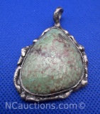 Navajo Sterling Silver Turquoise Pendant 32 Grams
