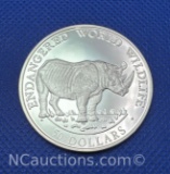1990 Cook Islands 90% Silver $50 Endangered World Wildlife Bullion Coin 19 Grams