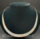 Sterling Silver Hand Hammered Collar 21 Grams