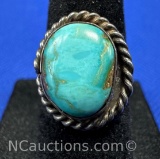 Navajo Sterling Silver Turquoise Ring 3 Grams Size 5