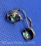 Sterling Silver Mystic Topaz Earrings 2.9 Grams