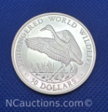 1990 Cook Islands 90% Silver $50 Endangered World Wildlife Bullion Coin 19 Grams