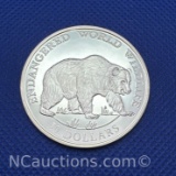 1990 Cook Islands 90% Silver $50 Endangered World Wildlife Bullion Coin 20 Grams