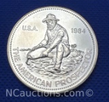 1984 Engelhard 1 Troy Oz .999 Fine Silver American Prospector Bullion Coin