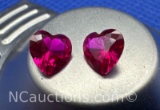 Set Of Heart Cut Ruby Gemstone 2 ct
