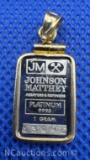 JM 1 Gram Platinum 14kt Gold Pendant