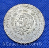 1958 Mexico UN Peso 10% Silver Coin 16 Grams