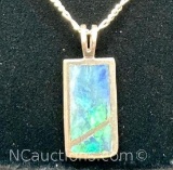 Jay King DTR Sterling Silver Opal Pendant Necklace 6 Grams
