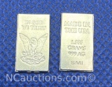 SMI In God We Trust 1.5 Gram .999 Fine Silver Bullion Bars 3.3 Grams