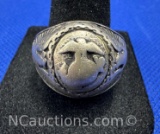 Sterling Silver US Navy Ring 10 Grams Size 10