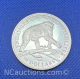 1990 Cook Island 90% Silver $50 Endangered World Wildlife Bullion Coin 19 grams